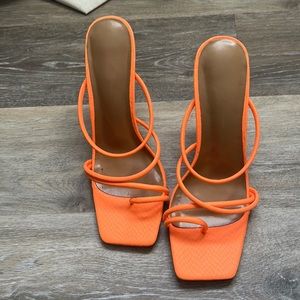 Neon orange heels